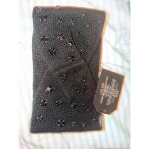 Victoria's Secret Luxe Gem‎ Headband Black  Rhinestone Ear Warmer Victoria